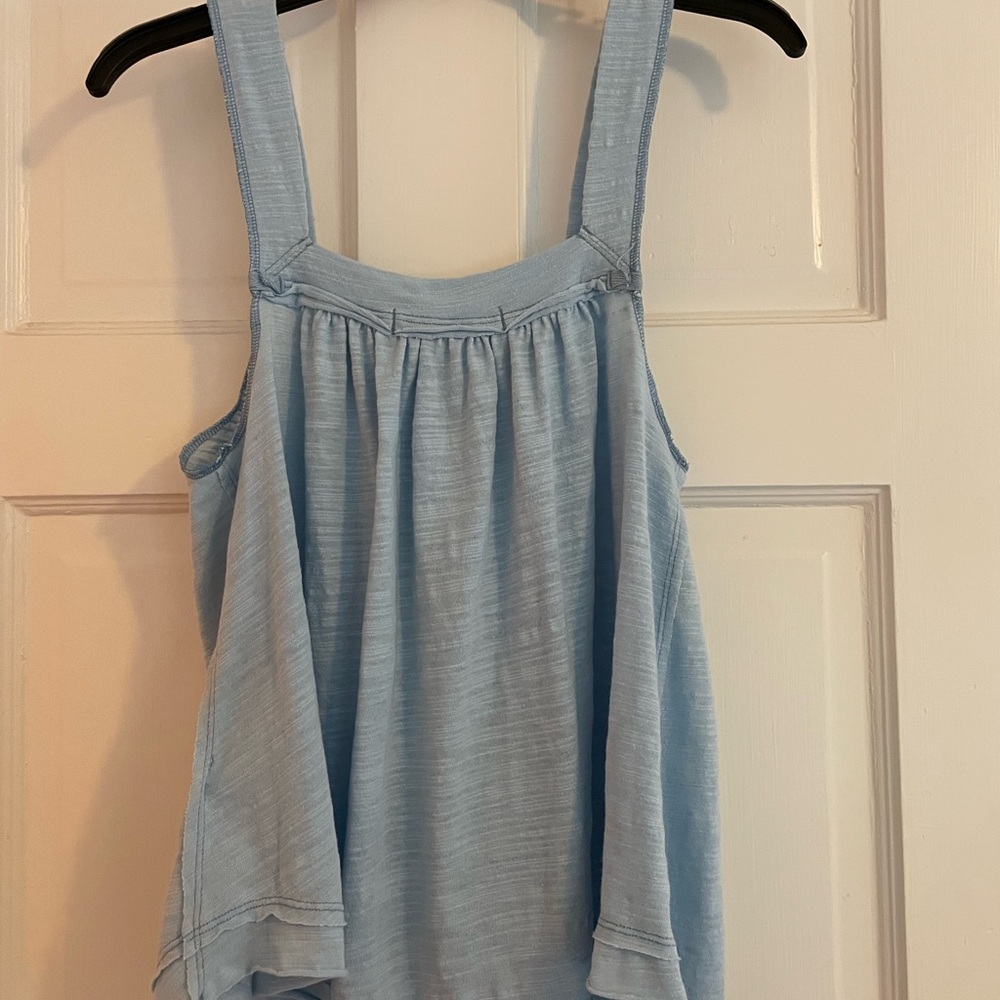 Free People Blue Sleeveless Tank Top